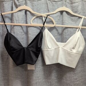 Elegant Black and White Women's Camisole Set